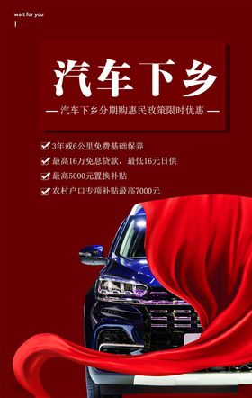汽车下乡大字报政策海报