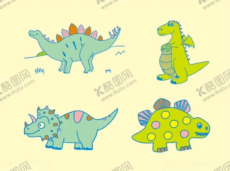 编号：50062004180156273471【酷图网】源文件下载-矢量恐龙