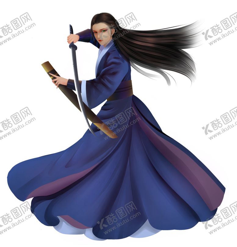 编号：89032107022130473151【酷图网】源文件下载-水墨武侠人物