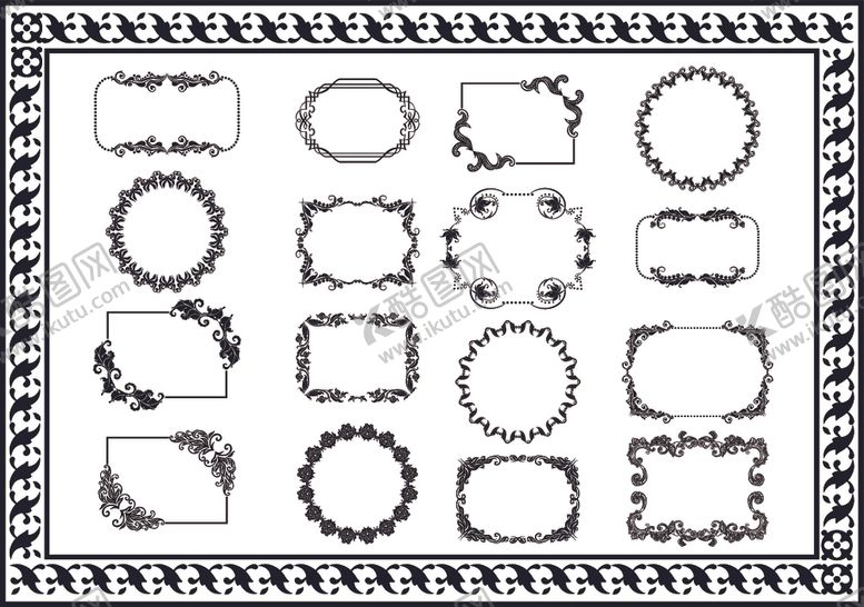 编号：15742310010519428911【酷图网】源文件下载-花纹边框