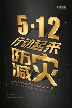 高端黑金大气防灾减灾海报