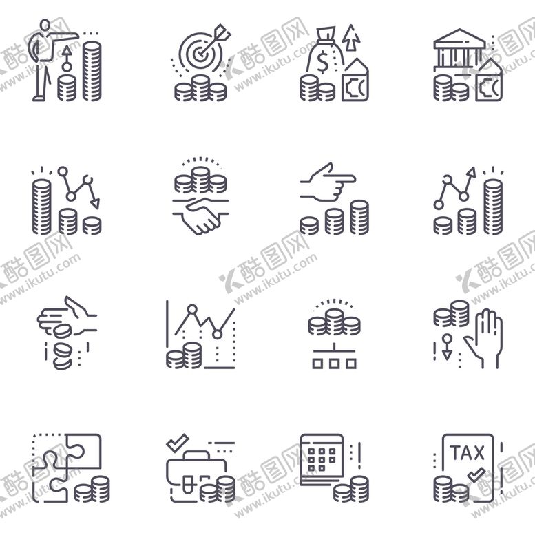 编号：83642306161707461761【酷图网】源文件下载-金融图标