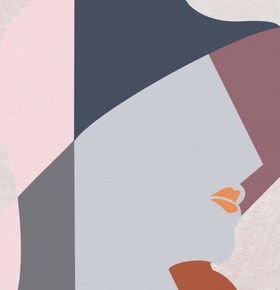 手绘抽象女性装饰画