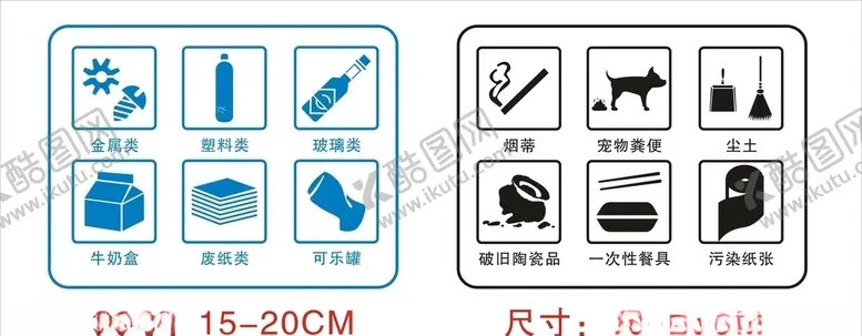 编号：71015306161103456774【酷图网】源文件下载-垃圾分类小标识