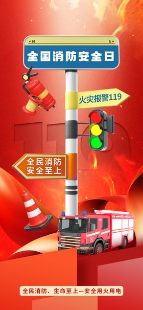 消防宣传海报挂画