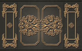 中式立体石膏背景墙