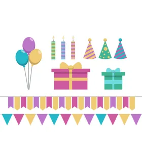 生日装饰相关元素素材品