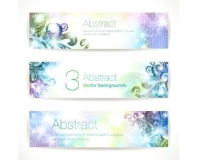 梦幻花卉抽象横幅设计