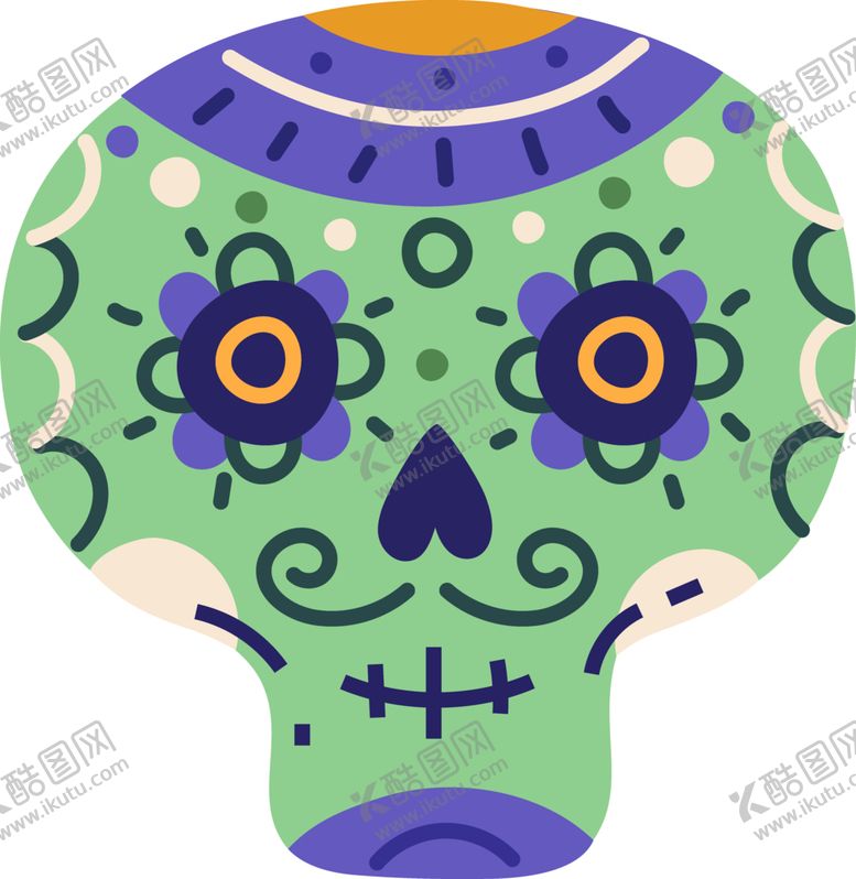 编号：39385802152343269234【酷图网】源文件下载-印花彩色骷髅
