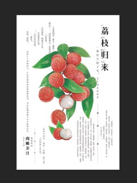 天生荔枝创意简约海报