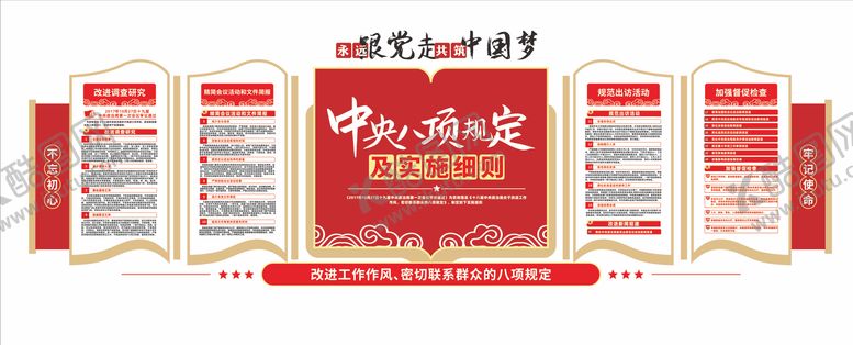 编号：25335412222210301422【酷图网】源文件下载-八项规定党建文化墙