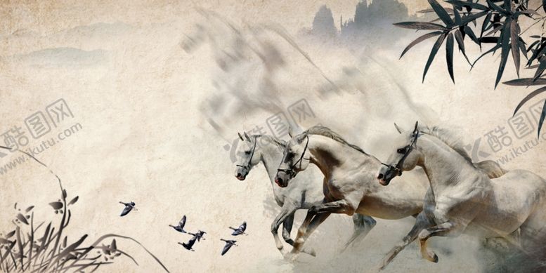 编号：40857710291754481862【酷图网】源文件下载-马到功成复古古风国风背景素材