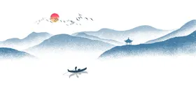 中国风水墨背景素材式水墨格素材海报