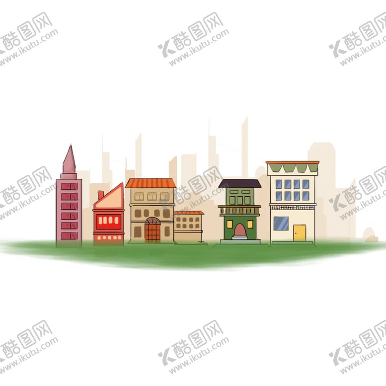 编号：46572006160448275651【酷图网】源文件下载-卡通城市元素