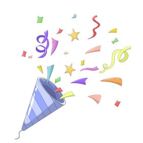 礼花庆祝卡通宣传喇叭飘带气氛