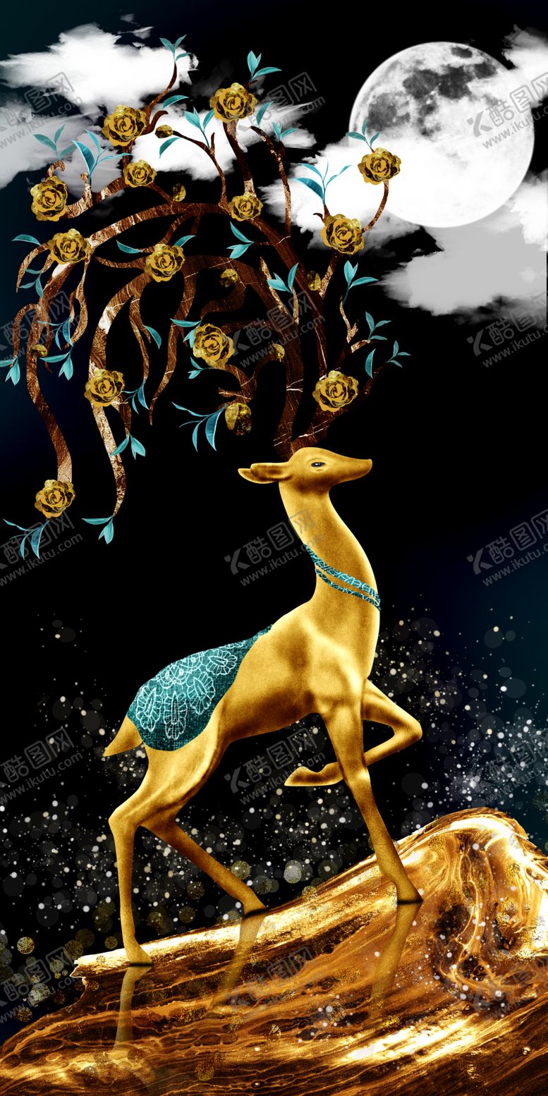 编号：41208109242141471975【酷图网】源文件下载-麋鹿玄关