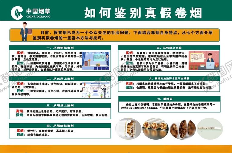 编号：19732802100851487962【酷图网】源文件下载-真假烟鉴别