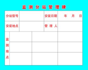 编号：49756109252127211480【酷图网】源文件下载-监测分站管理牌