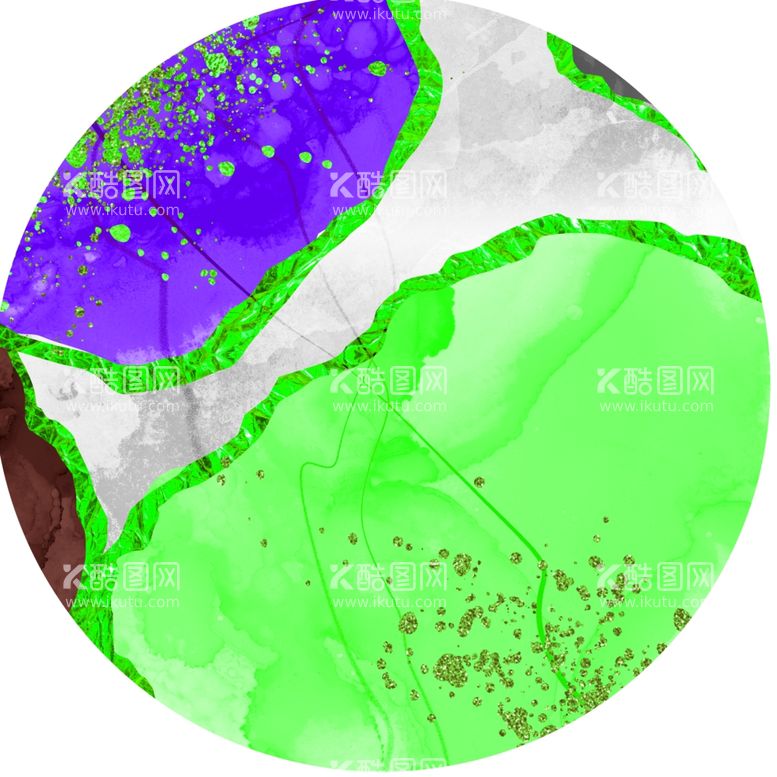 编号：51535712220507234988【酷图网】源文件下载-水彩色块艺术圆形挂画装饰画