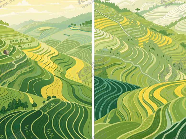 编号：14161503312201032728【酷图网】源文件下载-翠绿梯田风光