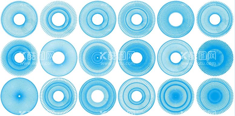 编号：27350109132243410819【酷图网】源文件下载-圆形素材蓝色线条