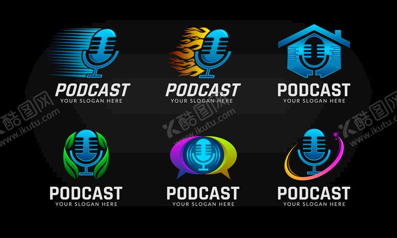编号：14880911180021543941【酷图网】源文件下载-播客主题图标设计集合