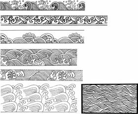 水波纹图案线稿