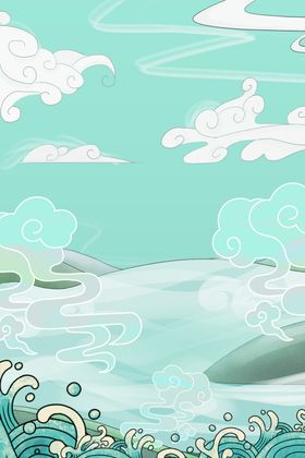 中国风万圣节海报插画背景