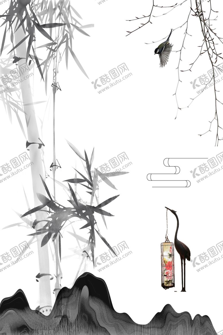 编号：57374510031236529102【酷图网】源文件下载-水墨竹