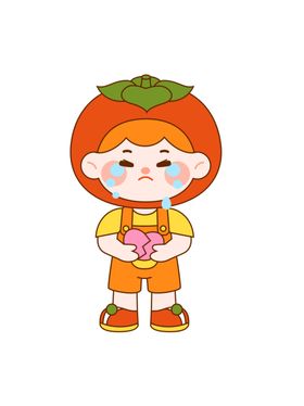 卡通柿子女孩形象设计