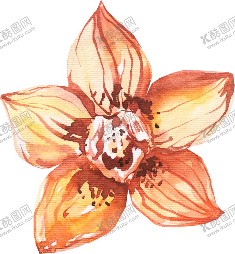 编号：97848901262243028360【酷图网】源文件下载-橘黄色阳光花卉贺卡婚礼装饰图案