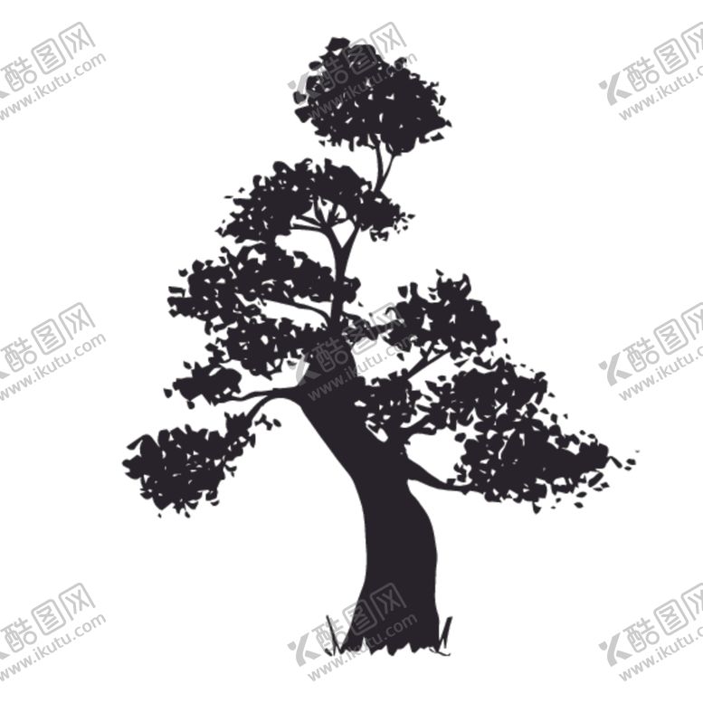 编号：73422207140930264132【酷图网】源文件下载-植物树木剪影