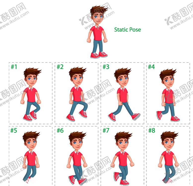 编号：89549006260446211152【酷图网】源文件下载-人物不同动作