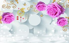 玫瑰花背景墙