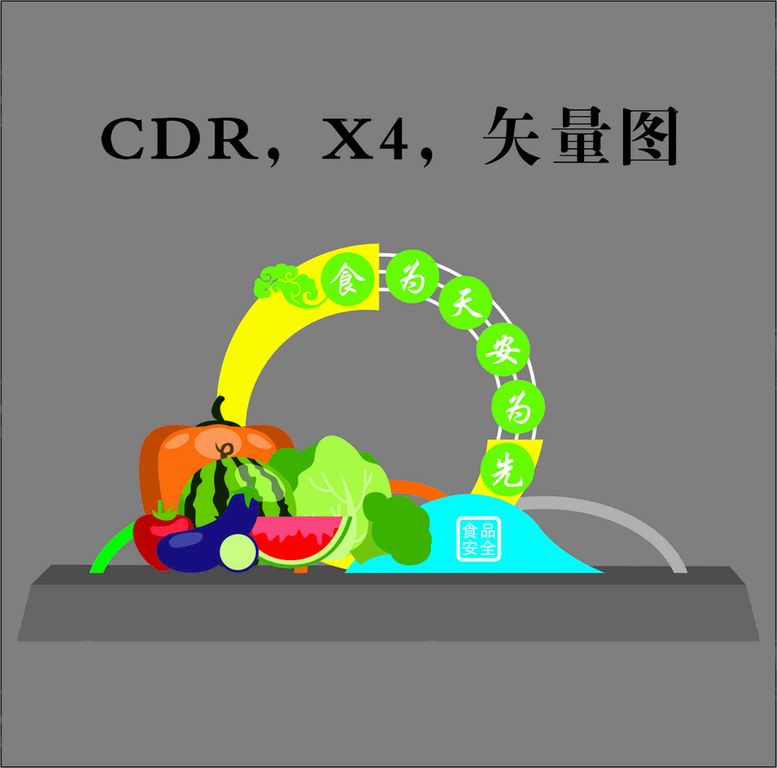 编号：35377602101834523852【酷图网】源文件下载-食品安全小品雕塑展牌