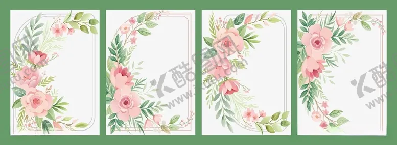 编号：47972006041115296301【酷图网】源文件下载-花卉边框套装