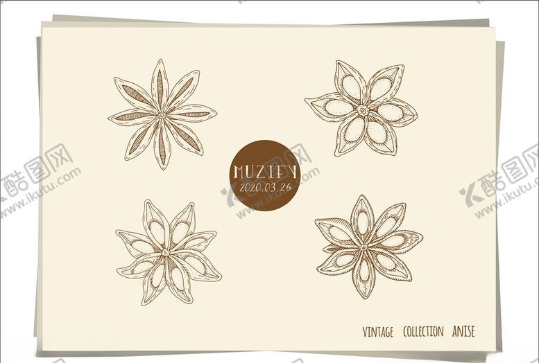 编号：17526209100041287912【酷图网】源文件下载-4款入八角茴香手绘稿