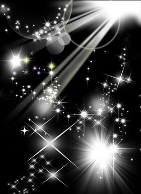 梦幻星空白光星星光效光束图免抠分层素材