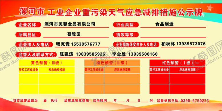 编号：84854705182139582904【酷图网】源文件下载-重污染公示牌
