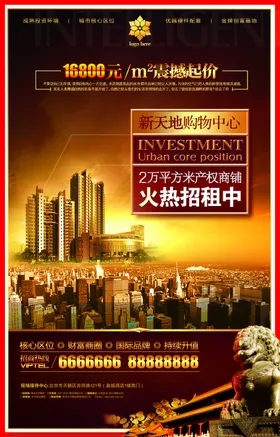 房地产海报美女围栏广告设计单页