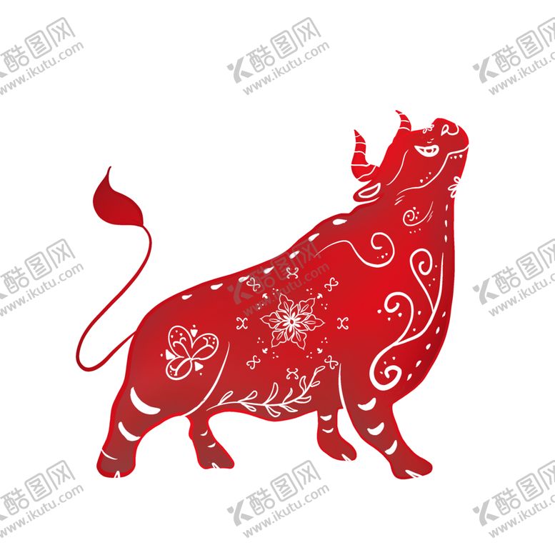 编号：64385805021838293640【酷图网】源文件下载-牛年复古传统剪纸海报素材