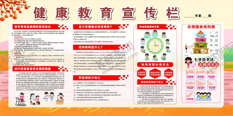 编号：20642611020229451497【酷图网】源文件下载-秋季健康教育宣传栏展示