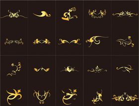 金色花边金色花纹花边角花