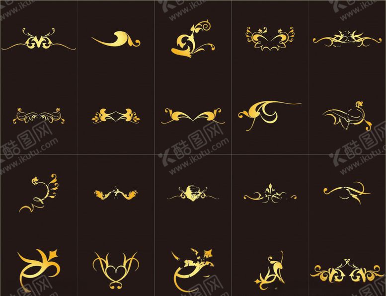 编号：28148611011708186698【酷图网】源文件下载-金色花边金色花纹花边角花