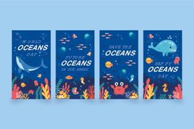 海洋主题卡通插画海报