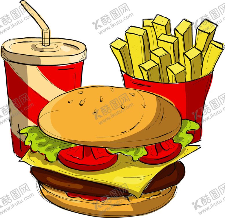 编号：39700109272054551225【酷图网】源文件下载-薯条汉堡可乐