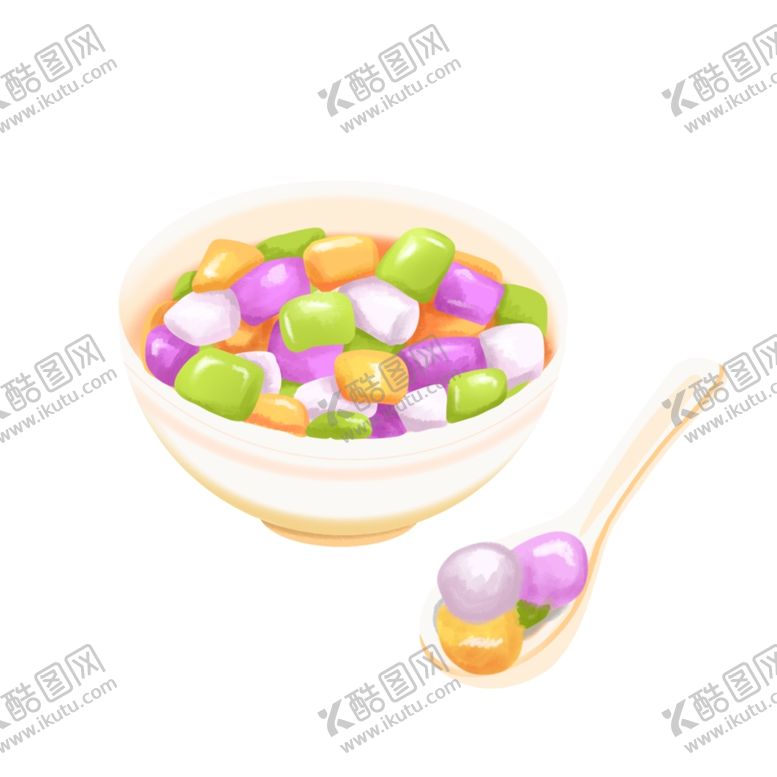 编号：92035006272215303502【酷图网】源文件下载-手绘芋圆美食插画