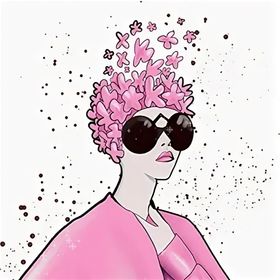 卡通女孩手绘女插画素描女