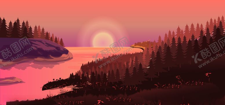 编号：13668409201547324031【酷图网】源文件下载-风景插画