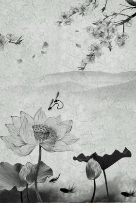 手绘古风插画背景图片意境海报典
